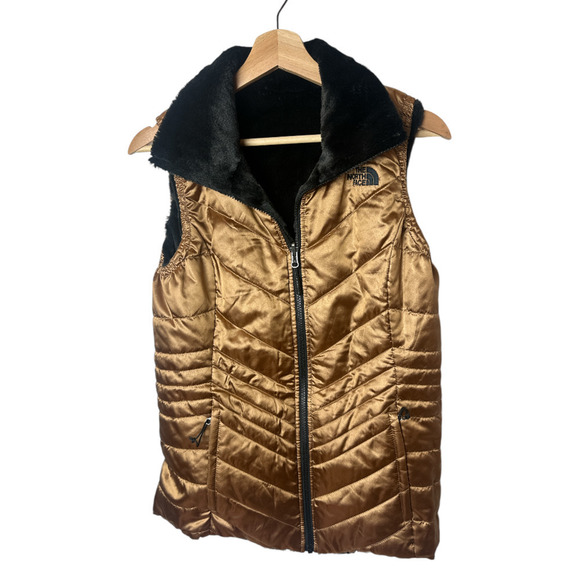 The North Face Gold and Black Reversible Vest - Picture 2 of 8